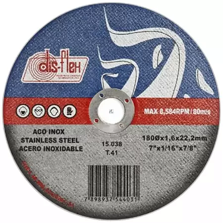 DISCO CORTE INOX 07"X1/16"X7/8"  DISFLEX