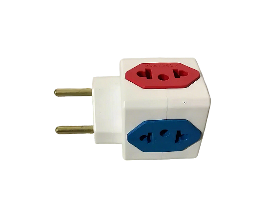 PINO CUBO 2 PINO 3 TOMADA 10A AZUL + 1 TOMADA 20A VERMELHA GOFIX