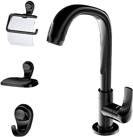 KIT BANHEIRO LORENZETTI 4 PEÇAS COM TORNEIRA BLACK