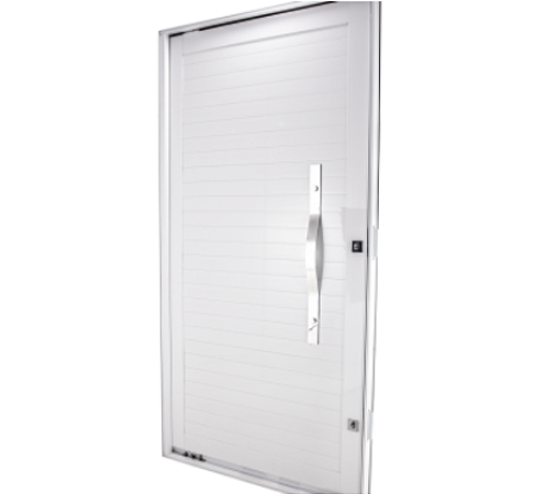 PORTA PIVOTANTE LAMBRI ALUMÍNIO 115X227,5 ESQUERDA BRANCA