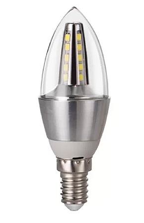 LÂMPADA VELA LED LUZ BRANCA FRIA E-14 4W 6500K CTB SEM BICO