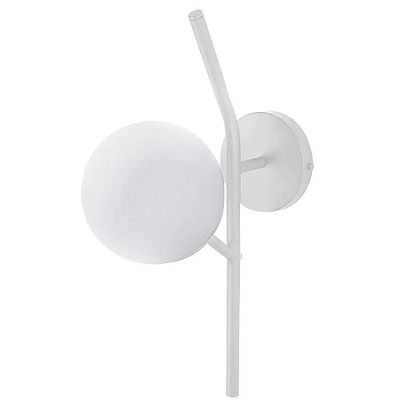 ARANDELA FLORA AÇO 450M VIDRO LEITOSO BRANCO FOSCO