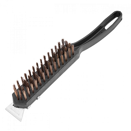ESCOVA DE AÇO COM RASPADEIRA 28CM PRETA REF.4