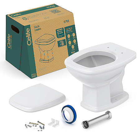 BACIA CELITE + ASSENTO + KIT MONTE FIT PLUS BRANCA