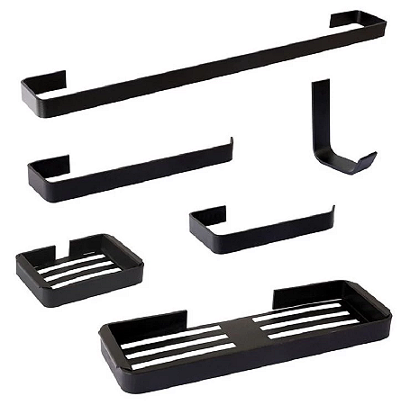 KIT PARA BANHEIRO PRETO ARTPLUS