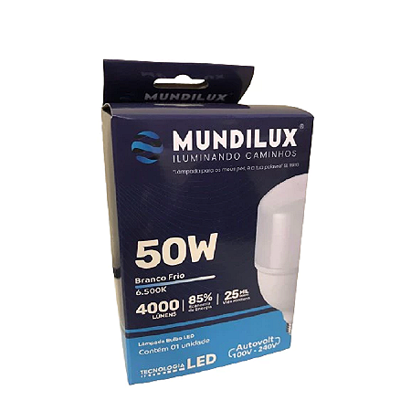 LÂMPADA LED BULBO 50W 6500K MUNDILUX