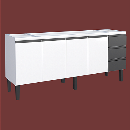 GABINETE COZIMAX AÇO NETUNO BRANCO/PRETO 1920 (200)