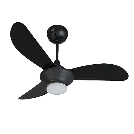 VENTILADOR TETO MISTRAL LED BIVOLT 18W PRETO 3P COM CROMADO