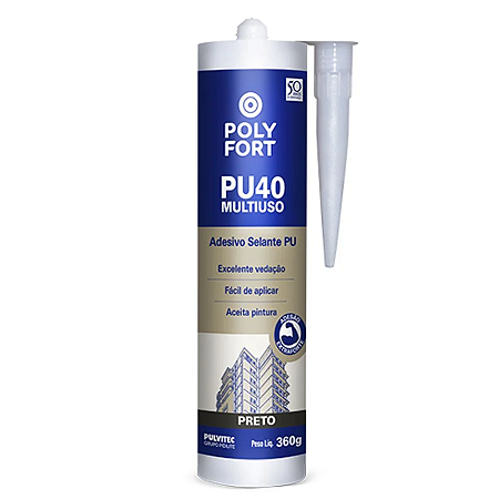 SILICONE PU40 PRETO 360G POLYFORT