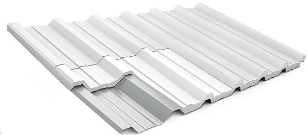 TELHA  SANDUICHE TRAPÉZIO 1 GALVANIZADO 1 PRÉ BRANCA