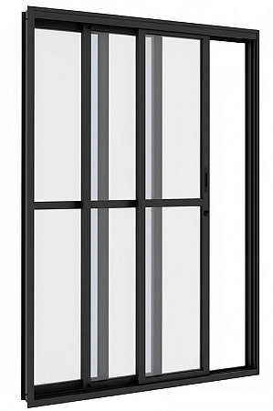 PORTA CORRER 3 FOLHAS VITROLAR PRETA