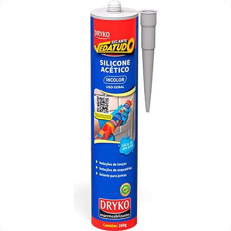 SILICONE ACÉTICO TRANSPARENTE 260G DRYCO