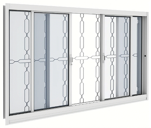 VITRO VITROLAR 4 FOLHAS PRAT COM GRADE ELO 200X100X14 BRANCA