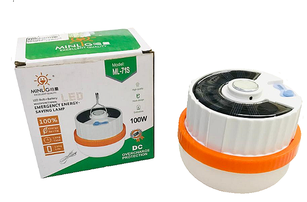 LUMINÁRIA LED SOLAR ML-71S COM USB RECARREGÁVEL