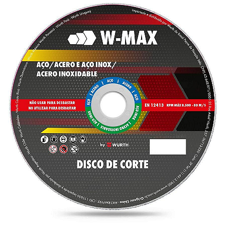 DISCO CORTE INOX W-MAX 115X1,0X22 WURTH