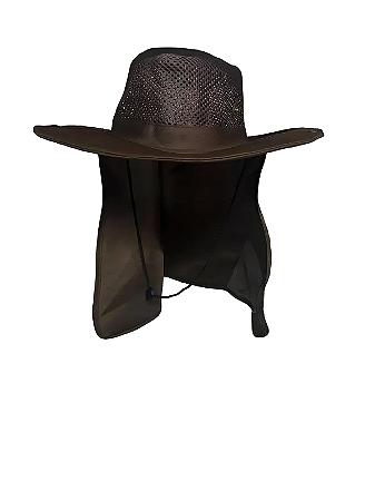 CHAPÉU COM TELA COM PROTEÇÃO NOCAL MARROM
