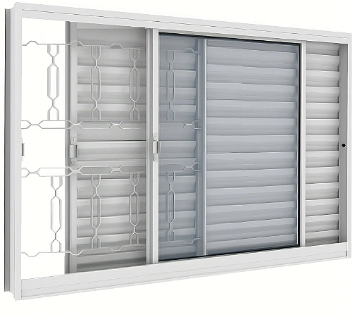 VENEZIANA VITROLAR 3 FOLHAS GRADE ELO 120X100 PRAT BRANCA