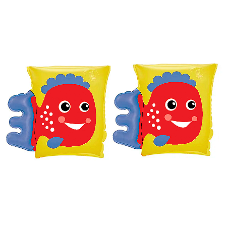 BOIA BRAÇO 23X15CM MOR AMARELO PEIXE VERMELHO