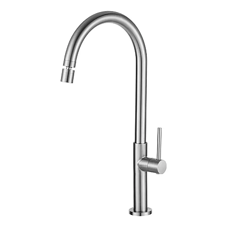 TORNEIRA LEÃO COZINHA MESA BICA ALTA COM AREJADOR INOX 3283