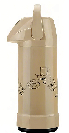 GARRAFA TÉRMICA PRESSÃO GLT DECORADA 1 LITROS BEGE INVICTA