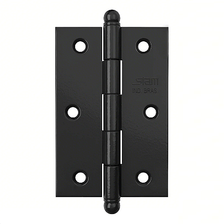 DOBRADIÇA STAM 3.1/2X2.1/2  PINO BOLA SEM ANEL PRETO