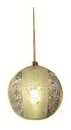 LUMINÁRIA PENDENTE BOLA BOLHA COM LAMPADA LED G4 BRANCO QUENTE
