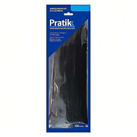 ABRAÇADEIRA NYLON PRETA 4.0X300 PRATIK