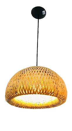 LUSTRE PENDENTE RUSTICO MALIBU BAMBU 35CM