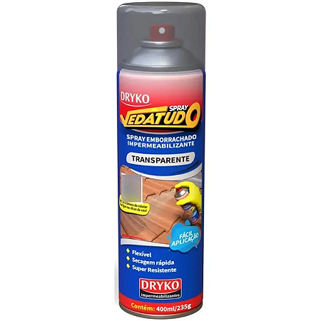 IMPERMEABILIZANTE SPRAY ACABAMENTO EMBORRACHADO 400ML TRANSPARENTE DRYKO