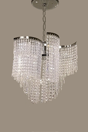 LUSTRE HELICE PEDRINHA CROMADO REF.39