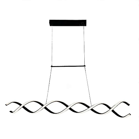 LUSTRE PENDENTE LED ESPIRAL PRETO LUZ BQ/BM/BF