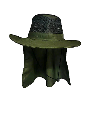 CHAPÉU COM TELA COM PROTEÇÃO NOCAL VERDE