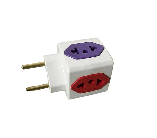 PINO CUBO 2P 3T 10A ROXO +1T 20A VERMELHO GOFIX