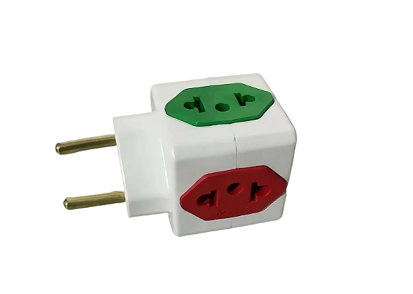 PINO CUBO 2P 3T 10A VERDE +1T 20A VERMELHA GOFIX