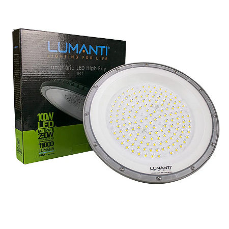 LUMINÁRIA HIGH BAY 100W 5500K 1100LUMES LUMANTI