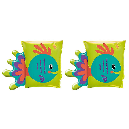 BOIA BRAÇO 23X15CM MOR VERDE ABACAXI PEIXE VERDE ÁGUA