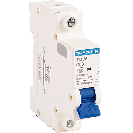 DISJUNTOR DIN UNIPOLAR TRAMONTINA 63A C 6KA