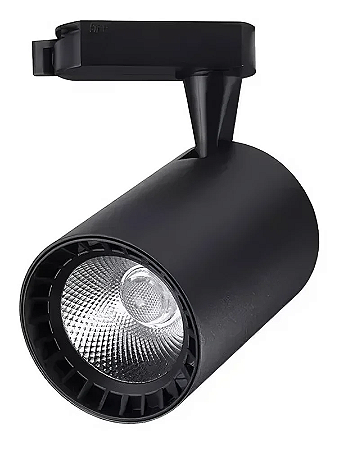 SPOT TRILHO 20W LUZ BRANCA MORNA 4000K PRETO RHOLS CE