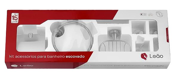 ACESSÓRIOS BANHEIRO LEÃO 5 PEÇAS  ESCOVADO 32300