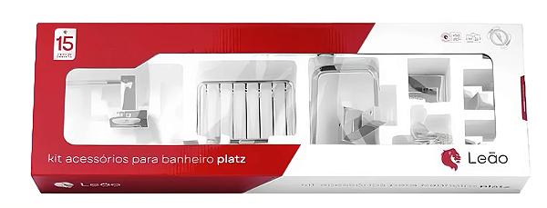 ACESSÓRIOS BANHEIRO LEÃO 5 PEÇAS PLATZ 41300