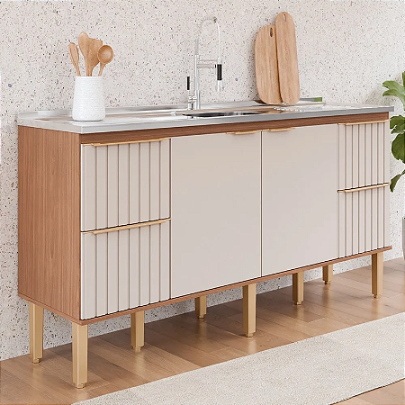 BALCÃO COZINHA MGM AGATA 1,74MT FREIJO/OFF W