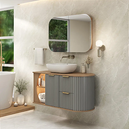 CONJUNTO TEREZA CRISTINA 100 COM ESPELHO + CUBA ANT.