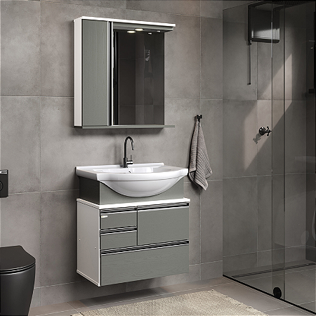 GABINETE BANHEIRO RORATO KIT FIRENZE 63.5 MA