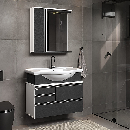 GABINETE BANHEIRO RORATO KIT FIRENZE 83.5 TP