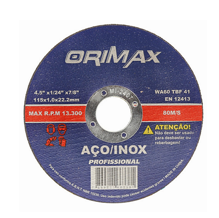 DISCO CORTE INOX ORIMAX 230X20X22.2