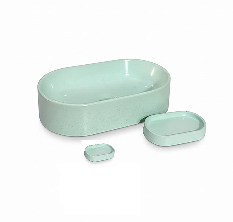 CUBA BANHEIRO SOBREPOR OVAL VERDE CLARO/ KIT