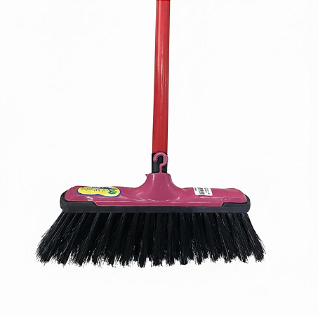 VASSOURA NYLON SM10 SUL MINEIRA ROSA/PRETO