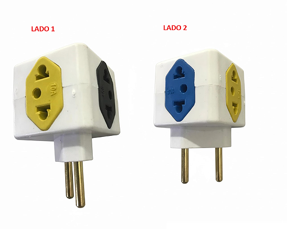 PINO CUBO 2P 3T AZUL/AMARELO/PRETO 10A 1T 20A VERMELHO