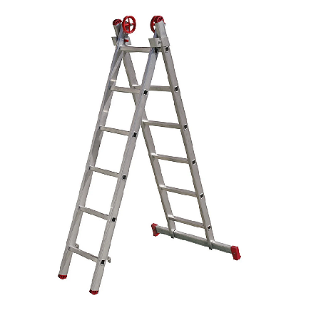 ESCADA ALUMÍNIO 3 EM 1 EXTENSIVA 6X2 DEGRAUS