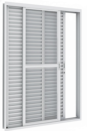 PORTA BASCULANTE CORRER 3 FOLHAS 1,5X2,16X0,14 COM TRAVA BRANCA DIREITA